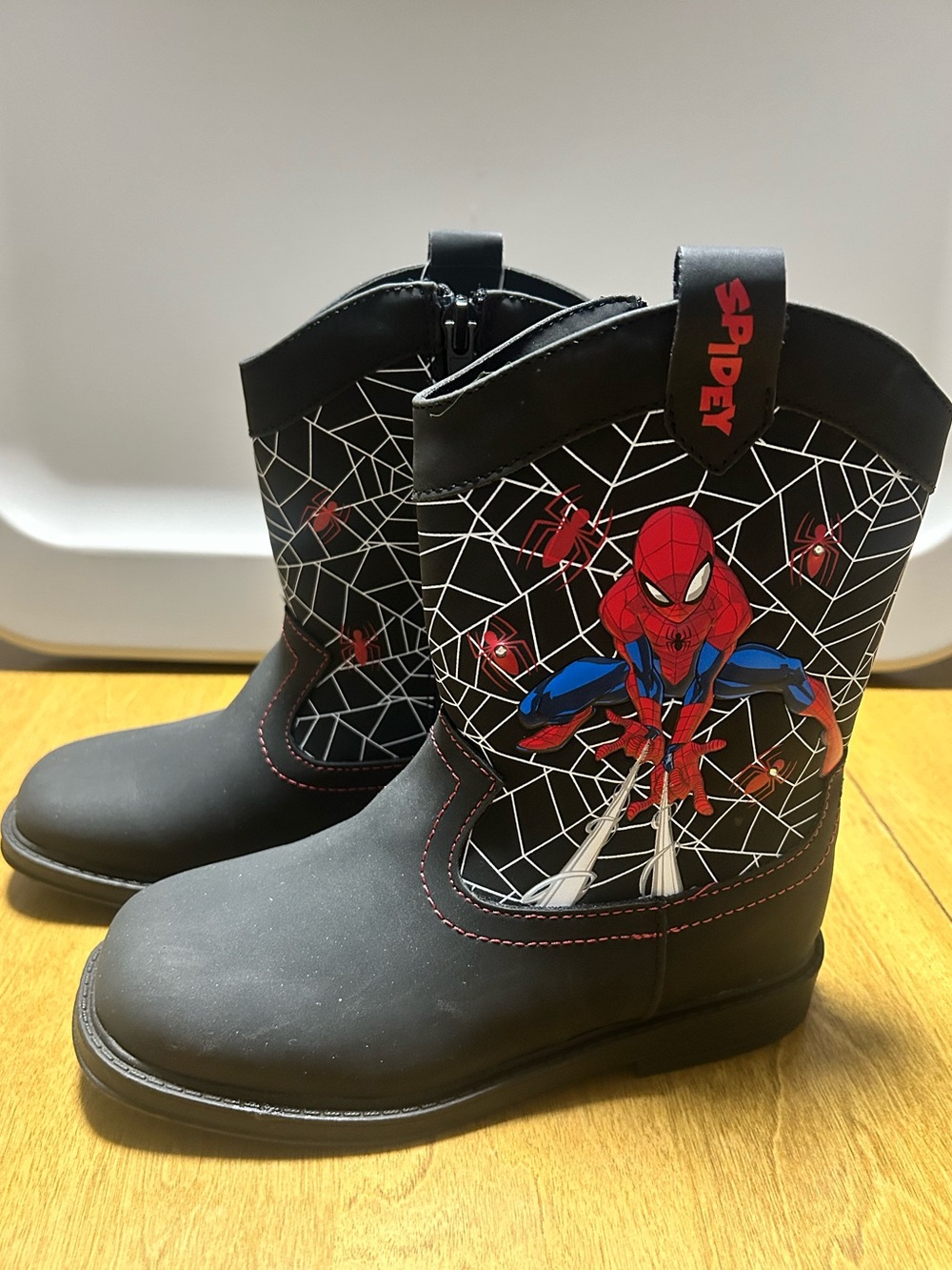 Marvel Black Spider-Man Kids light up Boots with Zipper - Picture 3 of 10